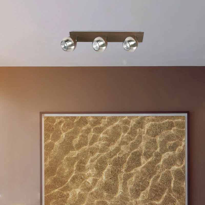 Lámpara Techo Reflectora Niquel Satinado 3L Gu10 50W - Imagen 2