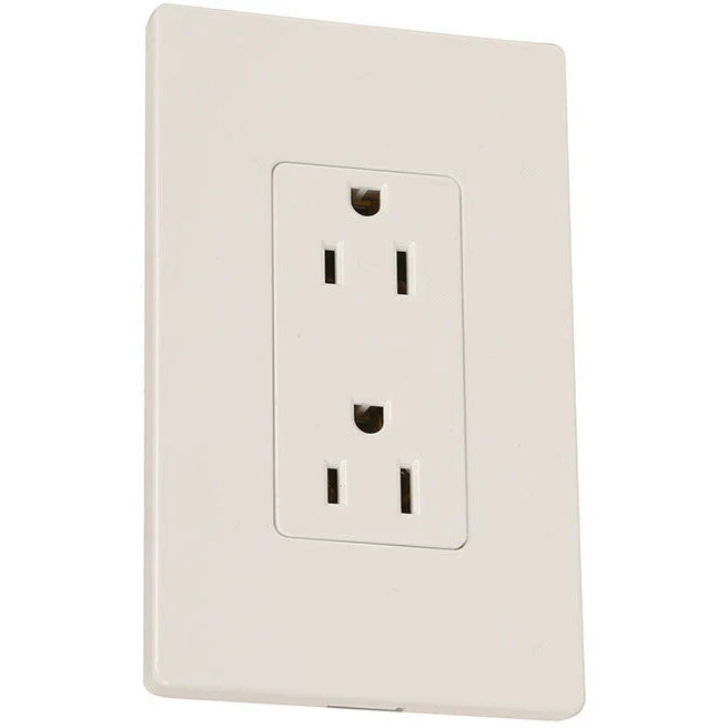 TOMACORRIENTE DOBLE BLANCO 125V (TAPA INCLUIDA)