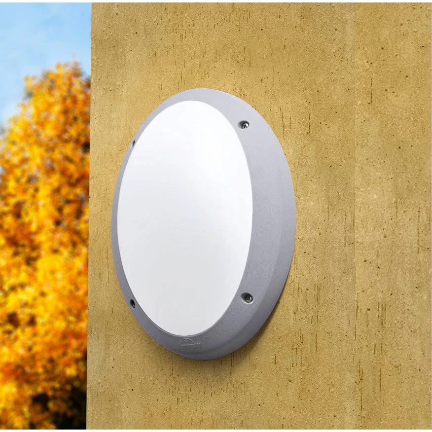 LAMP. EXT. PARED DANZI GRIS OPAL 1L E27 18W