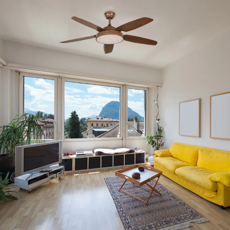 Ventilador Led Inteligente Techo 52" Chocolate 1L 32W 3000/4000/6000K Con Control Remoto (Dc Motor) - Imagen 2