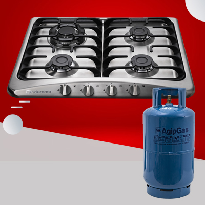 Combo Encimera Indurama A Gas 60cm (f), 4q + Cilindro De Gas