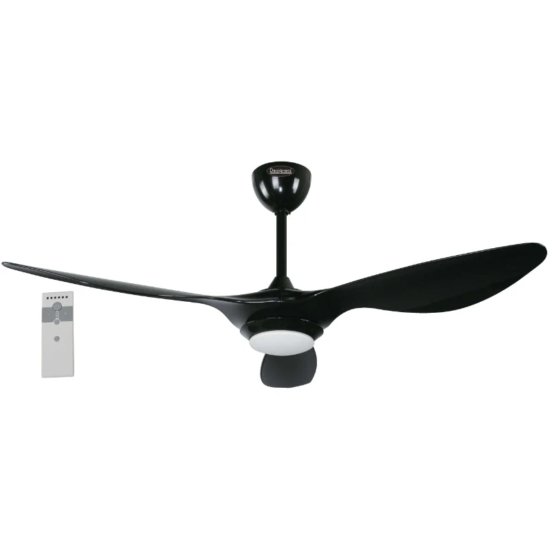 VENTILADOR LED DE TECHO 52" NEGRO 1L 12W 120V 3000K CON CONTROL REMOTO (DC MOTOR)