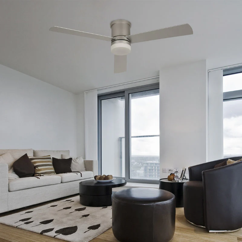 Ventilador Led De Techo 52" Plateado 1L 18W 3000K Con Control Remoto (Dc Motor) - Imagen 2