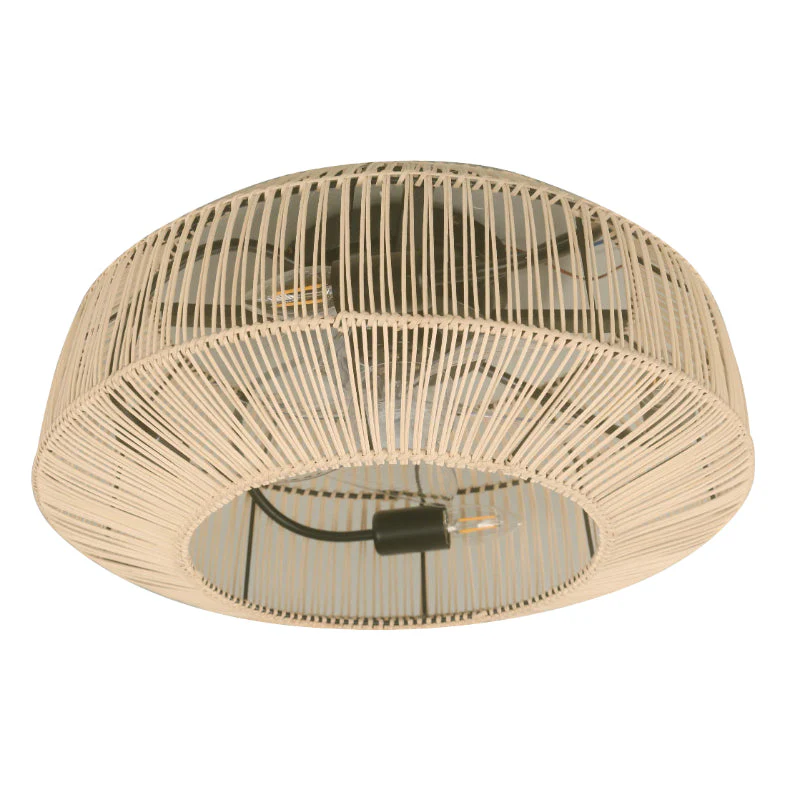 VENTILADOR DE TECHO RATTAN 12" DC E27 4L 40W CONTROL REMOTO