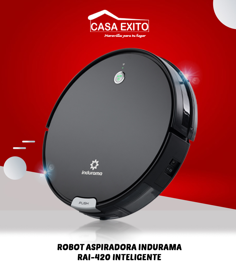 Aspiradora Robotica Indurama Rai-420 Inteligente Negro Nuevo